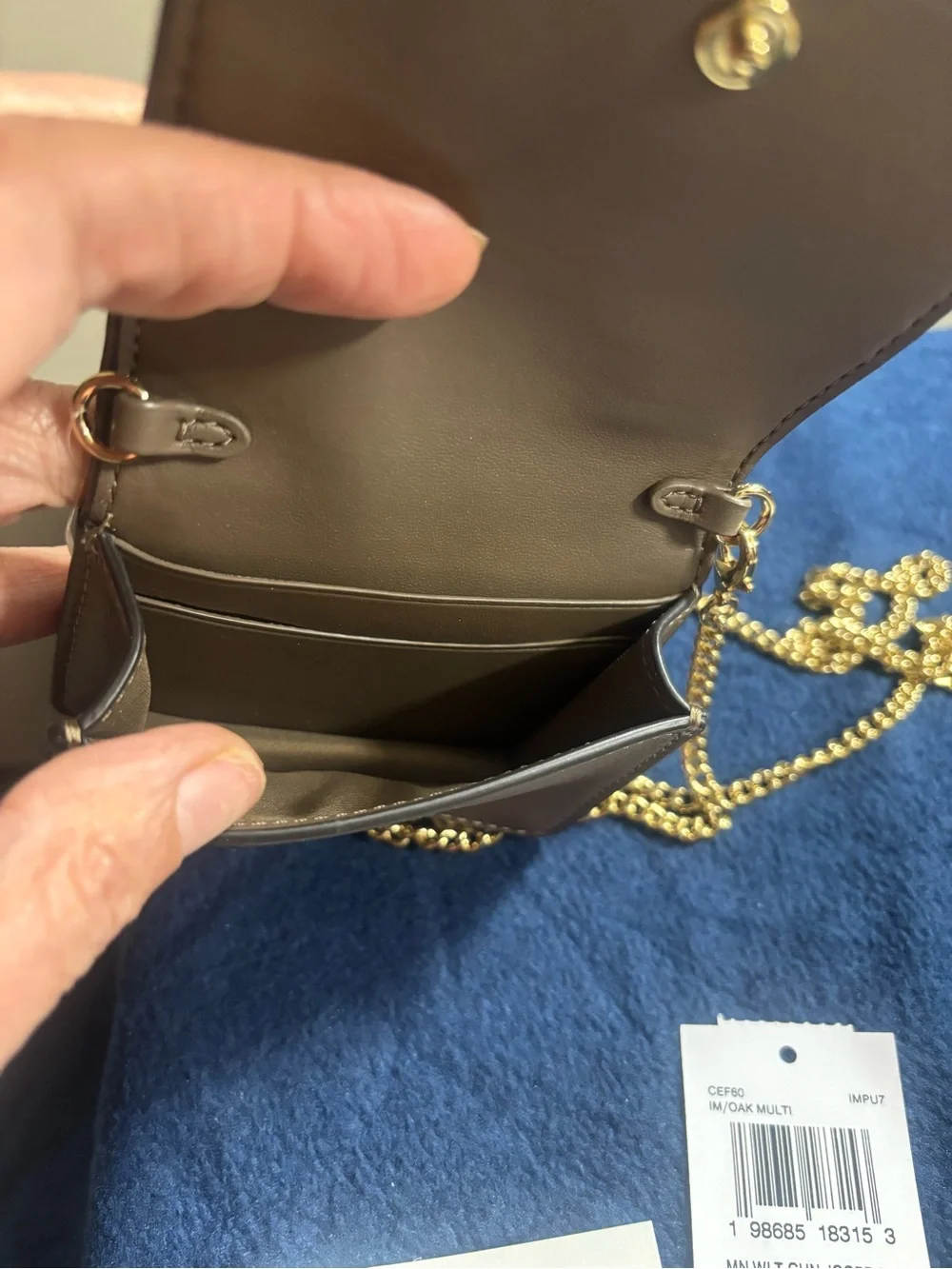 Coach Mini Wallet On A Chain In Signature Jacquard With Floral Embroidery CEF60